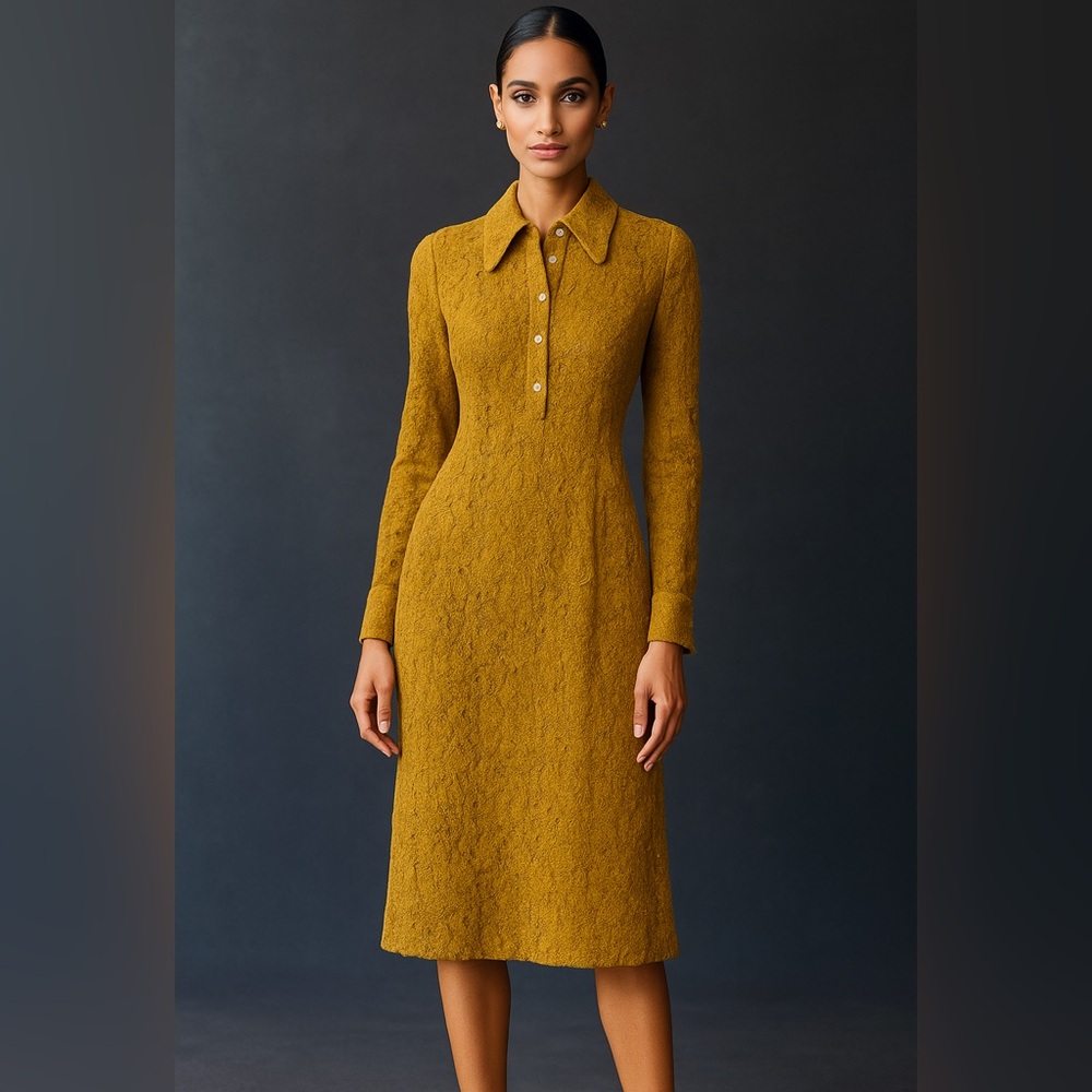 OTTOD’AME Made in Italy, Rare Embellished Quarter Button Front Dress